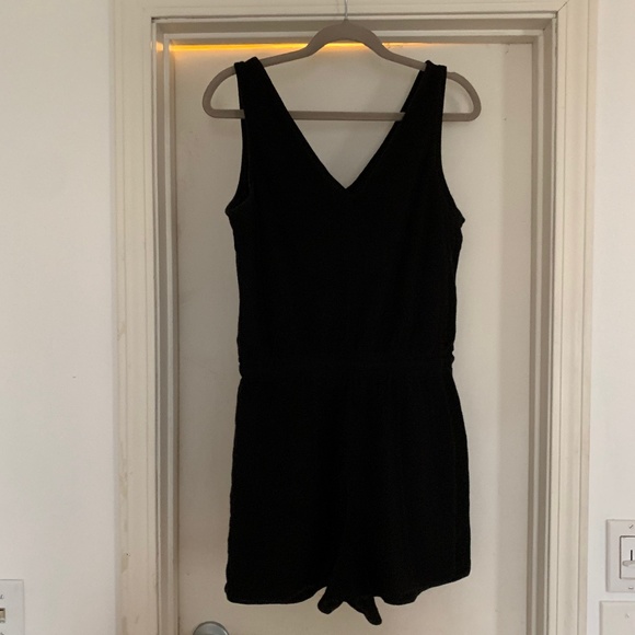 Old Navy Black Terry Romper - Picture 3 of 3
